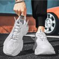 thumbnail image 5 of Zapatillas De plataforma informales para Hombre, zapatos antideslizantes para correr al aire libre, vulcanizados blancos con cordones, a la moda, 5 of 5