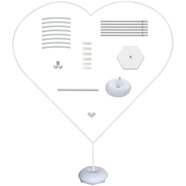 Ballon en Forme d'Arc de Ballon en Forme de Coeur Arche Colonne Stand Kit pour Proposition Anniversaire Mariage Bébé Douche Graduation Anniversaire Ballon Colonne Base Pôle et Points Inclus