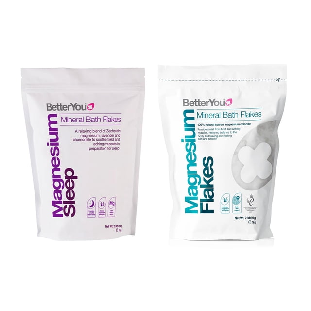 Flakes Bundle BetterYou Magnesium Flakes y sal de baño para dormir