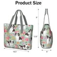 thumbnail image 3 of Tote Bag for Women - Shih Tzu Dog and Flower Floral Shoulder Bag - Large Utility Work Duffle Bag with Zipper Handbag for Travel, Work, Sprots, 3 of 5