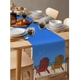 thumbnail image 6 of Table Runner Dresser Scarves 72 Inch Long, Summer Coastal Vacation Blue Sky Linen Dining Table Runners Plage Beach Chair and Sunbeam Tabletop Scarf for Wedding Holiday Party Kitchen, 6 of 7