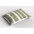 thumbnail image 2 of Ambesonne Birch Pillow Sham 2 Pack, Trees Nature Boho Composition, 36"x20", Pale Yellow and Warm Taupe, 2 of 3