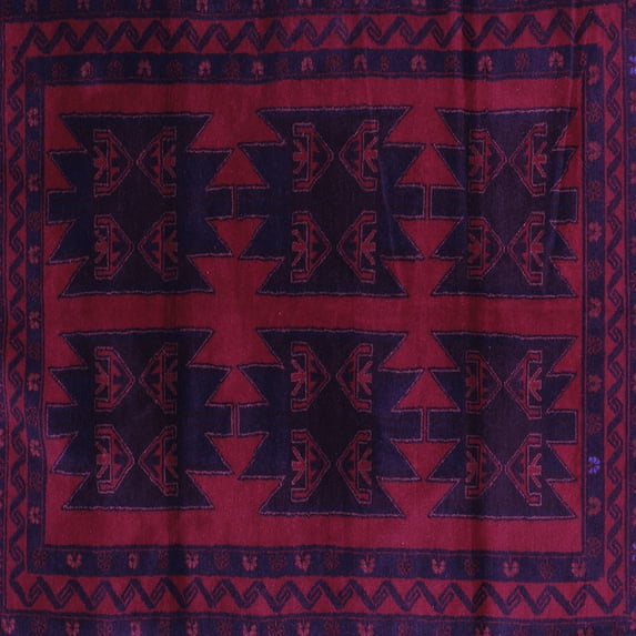 Ahgly Company Indoor Square Persian Purple Traditional Area Rugs, 4' Square