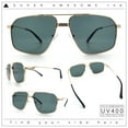 thumbnail image 2 of Mens Luxury Mobster Rectangular Double Bridge Racer Metal Rim Sunglasses Gold - Green, 2 of 7