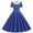 Dark Blue, variant on Fesfesfes Women Gowns A Line Flare Vintage Dress BowKnot Prom Swing Short Sleeve Polka Dot Printing Party Dress or