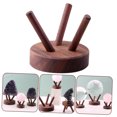 thumbnail image 3 of Mobutofu Crystal Stands for Display Crystal Ball Stand Wood Coffee 1Set, 3 of 8