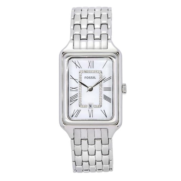 Fossil ES5306 Womens Raquel Stainless Steel White Mother of Pearl Dial Quartz Watch