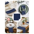 thumbnail image 4 of Cloth Napkins Set of 2 - 20x20 Inches, Navy Blue Washable Reusable Table Napkins, Geometric Leaf Diamond Plaid Abstract Check Soft & Absortbent Dining Napkin for Party Wedding Hotel Restaurant, 4 of 8