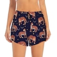 thumbnail image 4 of Lsque Leopard Print Printed Women's Running Shorts with Liner Pockets,Elastic Quick Dry Workout Athletic Gym Yoga Shorts,Womens High Waist Shorts-Large, 4 of 9