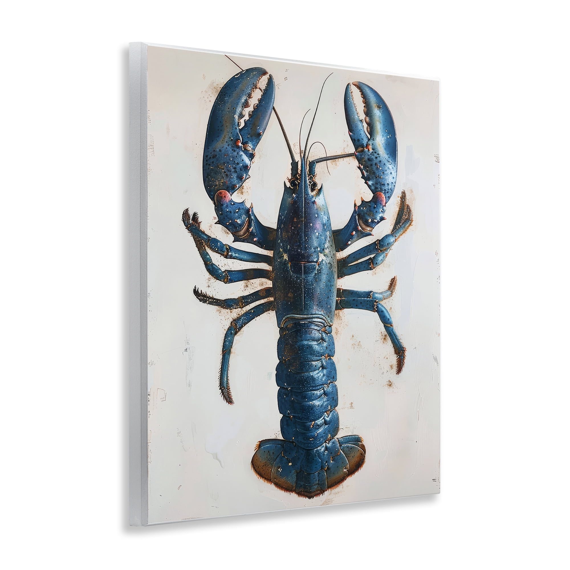 Stupell Industries Cyan Crustacean Lobster Animals Painting Unframed Art Print Wall Art, 11 x 14