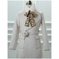 thumbnail image 2 of INSPIRE CHIC Bufanda de Cuello de Piel Sintética con Cintas de Leopardo para Mujeres Blanca, 2 of 5