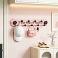 thumbnail image 4 of No Drill Wall Hooks, Wrought Iron Coat Rack, Adhesive Entryway Organizer for Hanging Coats, Heavy Duty Rustic Hangers, Easy Install Hallway Storage​, Pink, 4 of 5