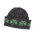 thumbnail image 4 of SAOL Irish Aran Shamrock Knitted Hat 100% Premium Soft Merino Wool Men`s Warm Beanie Cap from Ireland, 4 of 4