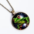 thumbnail image 2 of Frog Necklace Personalized Custom Photo Round Pendant Adjustable Stainless Steel Necklaces with Gift Box for Men Women Mothers Valentine's Jewelry Gift, 2 of 6