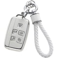 thumbnail image 1 of for Land Rover Jaguar Key Fob Cover with Keychain, TPU Key Case Fit for Evoque Velar Sport Discovery Freelander2 LR4 Sport Jaguar XF XJ XE F-PACE F-TYPE, 1 of 5