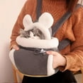 thumbnail image 3 of Pet carrier bag cat dogs Plush Backpack outdoor travel walking winter warm nest kitten puppy hanging chest portable carriers, 3 of 11