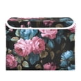 thumbnail image 2 of Foldable Fabric Storage Bin With Handle Collapsible Basket Box Storage With Lid Organizer Rococo Roses, 2 of 7