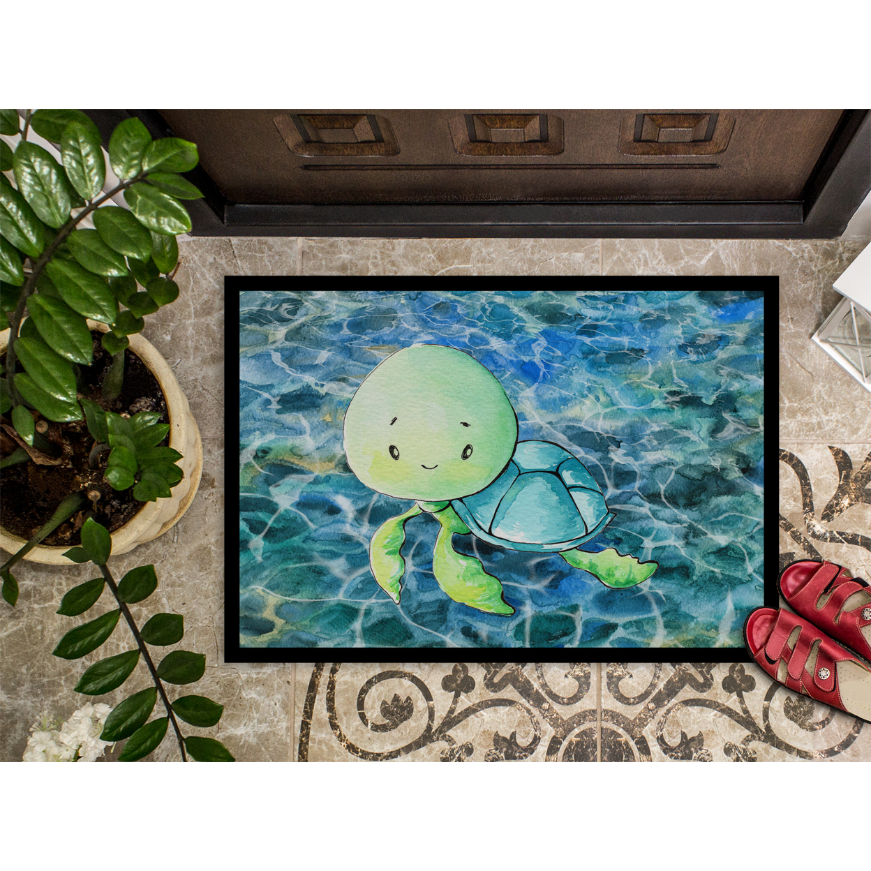Sea Turtle Doormat 18x27