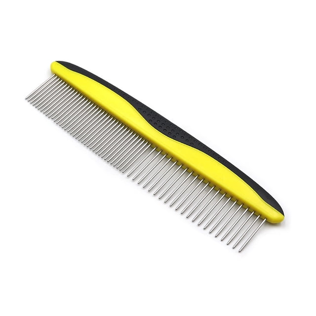 Peine para perros para eliminar enredos y nudos - Rastrillo para perros y gatos - Herramienta de aseo con dientes de acero inoxidable y mango ergonómico - Peine de pelo para mascotas para el hogar Shuxiu Wang 9024719183428