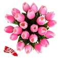 thumbnail image 5 of Artificial Tulips,Wedding Festival Decor Bouquet Real Touch PU Flower 20 Pcs White,Mother's Day Gift, 5 of 7