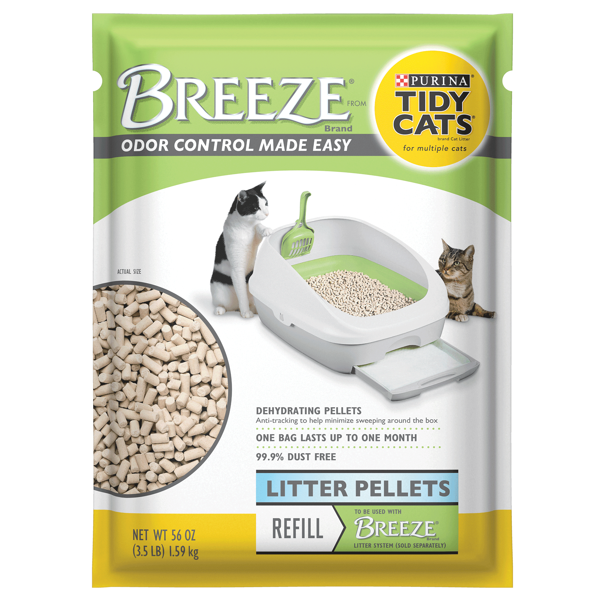 Purina Tidy Cats Litter Pellets, BREEZE Refill Litter Pellets, 3.5 lb