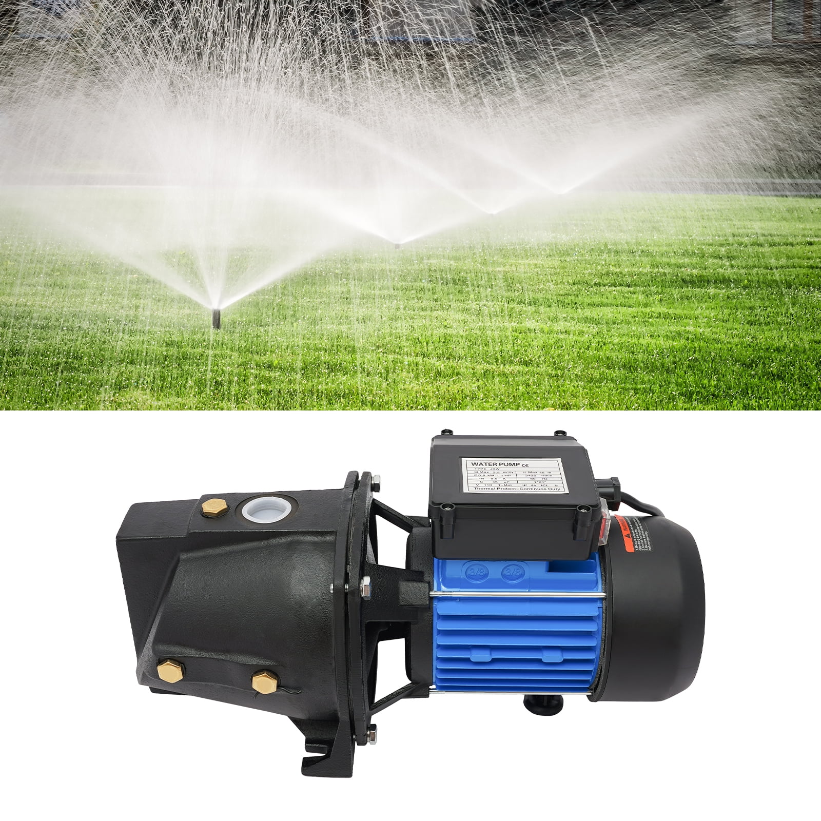 Wildnix Solar Water Pump, Shallow Well Pump with Cast Iron and Copper Construction, 3420rpm Speed, 6.56ft Power Cord, for Efficient Farm Irrigation and Garden Use