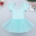 thumbnail image 3 of Sinleey Kids Girls Sparkle Ballet Dance Tutu Dress Short Sleeve Gymnastics Leotard Ballerina Dance Costume Mint Green 4-5, 3 of 7