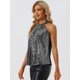 thumbnail image 4 of Camiseta sin Mangas Brillante con Lentejuelas Allegra K Negro M, 4 of 6