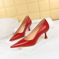 thumbnail image 5 of Zapatos de tacón alto versátiles de estilo primaveral y otoñal para mujer, zapatos de boda sencillos y clásicos de piel lacada brillante a la moda, 5 of 5