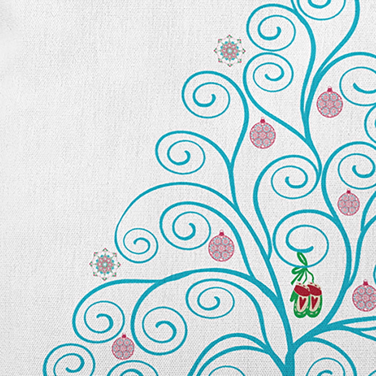 20" x 20" Simply Daisy Decorated Filigree Tree Polyester Indoor/Outdoor Pillow, Turquoise Qty 1
