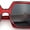 Red - Black, variant on Womens Bat Wing Shape Plastic Oversized Rectangle Fashion Sunglasses Beige - Brown