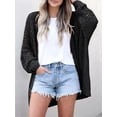 thumbnail image 2 of Women Crochet Cardigan Sweater Kimonos Boho Solid Color Oversized Fall Open Front Outwear Black XXL, 2 of 5