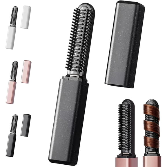 Cordless Mini Bang Heated Styling Comb, USB-C Rechargeable Travel Hair Straightening Brush, Fast Heat Ceramic Hair Touch-Up Tool