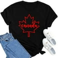 thumbnail image 4 of Wangmeiwg Womens Canada Shirts Canada Day Flag Short Sleeve Maple Leaf Tee Top Womens Summer Shirt, 4 of 4