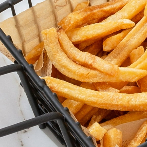 French Fry Serving Baskets Stainless Steel Square Fry Chicken Holder W/Handle#