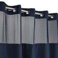 thumbnail image 4 of No Hooks Required Waffle Weave Shower Curtain with Snap in Liner - 71W x 74H,Hotel Grade,Navy, 4 of 5