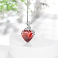 thumbnail image 6 of Juwaliy Dragonfly Necklace Heart January Birthstone Necklace Garnet CZ 925 Sterling Silver Pendant Red Jewelry Women Birthday Christmas Mother's Day Gifts, 6 of 10