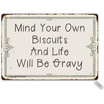 Muchenggift Mind Your Own Biscuits and Life Metal Plaque