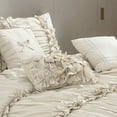 thumbnail image 6 of EvJk 7 Piece Ruched Pleat Comforter Set, Camel Romantic Bed in a Bag, King, 6 of 8