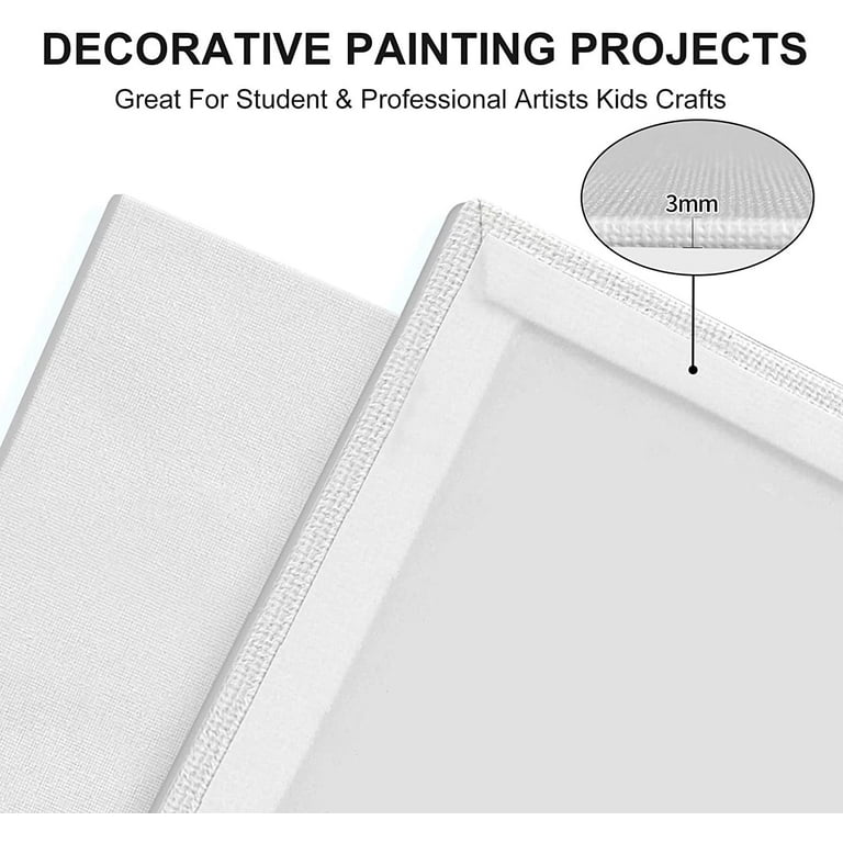 Painting Canvas Panels | 4x6, 5x7, 8x10, 9x12, 11x14, 12x16 inch (4 Each,  24 Pack)