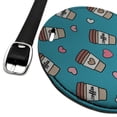 thumbnail image 2 of Coffee Lover Pattern Cute Travel Cups Round Leather Luggage Card Suitcase Carry-On ID Tag, 2 of 6