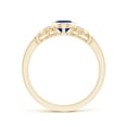 thumbnail image 2 of ANGARA Natural Vintage Style Bezel-Set Oval Sapphire Ring with Diamonds in 14K Yellow Gold for Women (Size-7x5mm) | September Birthstone, Anniversary, Jewelry Gift for Women | Natural Sapphire Ring, 2 of 9