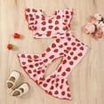 thumbnail image 2 of Tfken Outfit For Girls Toddler Summer Sleeveless Cartoon Strawberry Prints Tops Pants 2Pcs Clothes Set Red Girl Outfit Set Size 18-24 Months, 2 of 5