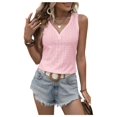 thumbnail image 4 of Button Embroidered Eyelet Tank Top Pink XL, 4 of 8