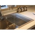 thumbnail image 1 of WWS-Roll up Dish Drying Rack Over The Sink Drying Rack Silicone kitchenware Folding draining Dish Rack SUS304 Stainless Steel 17.7inx13.75in (Grey), 1 of 4