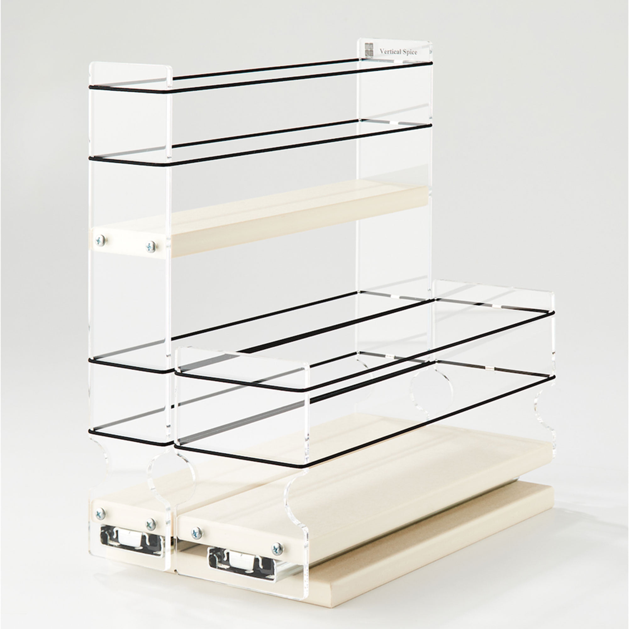 Vertical Spice - 2x2x14 DC - Spice Rack Narrow Space - 12 Capacity - Drawer Access