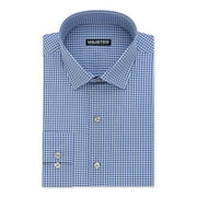 KENNETH COLE Mens Light Blue Mini Gingham Formal Dress Shirt M 15/15.5-34/35
