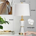 thumbnail image 6 of Cinkeda Gold Acrylic Night-light Table Lamp 2in1 with 2 USB Charging Ports An AC Outlet Rotary Switch & Rocker Switch (Set of 2), 6 of 9