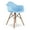 Blue, variant on Aron Living Pyramid 17.5" Plastic and Beech Wood Armchair in Blue