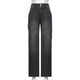 thumbnail image 4 of Pantalones vaqueros informales de pierna recta de cintura alta con bolsillos irregulares, ropa de trabajo, torres de piso, pantalones de papá, nueva calle, 4 of 5